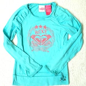 Girls Roxy 6X XL lightweight blue long sleeve tee